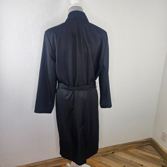 CASLON Trench Coat Lightweight Black Size Large - Picture 4 of 8